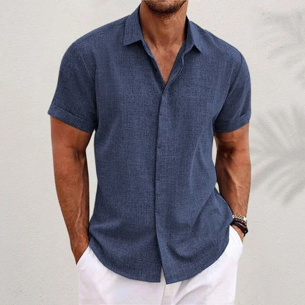 Luna | Camisa de Linho Masculina Manga Curta