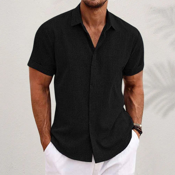 Luna | Camisa de Linho Masculina Manga Curta