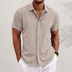 Luna | Camisa de Linho Masculina Manga Curta