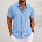 Luna | Camisa de Linho Masculina Manga Curta