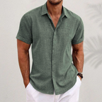 Luna | Camisa de Linho Masculina Manga Curta