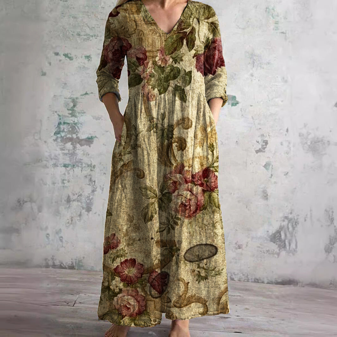Cleo | Vestido Floral Feminino Decote V Leve