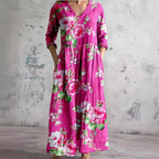 Cleo | Vestido Floral Feminino Decote V Leve