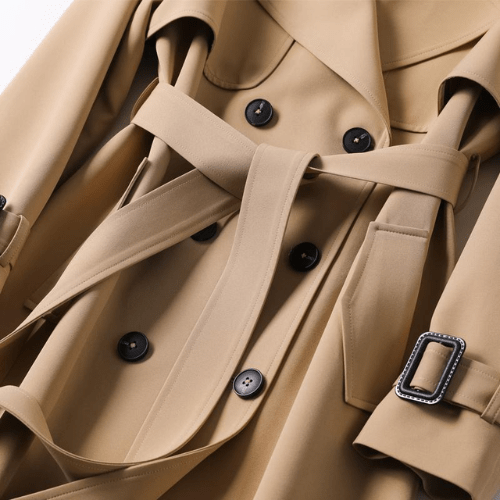 Marlow | Mulher Trench Coat Vintage Cintura Definida
