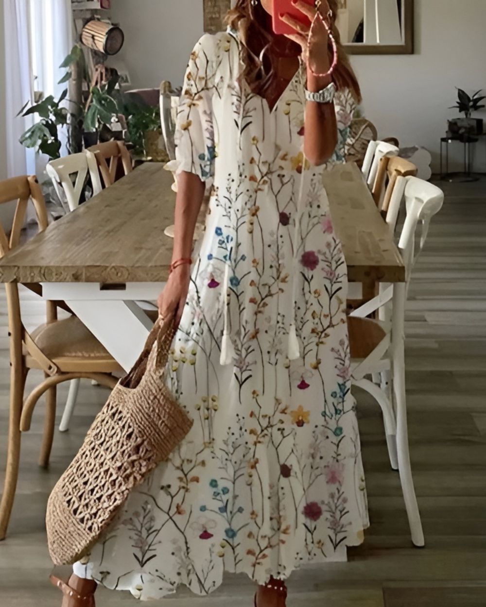 Talia | Vestido Feminino Boho Maxi com Franjas