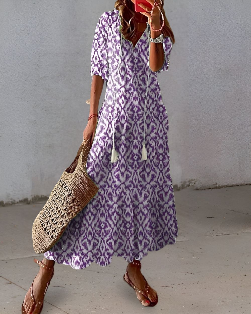 Talia | Vestido Feminino Boho Maxi com Franjas