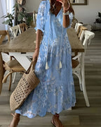Talia | Vestido Feminino Boho Maxi com Franjas