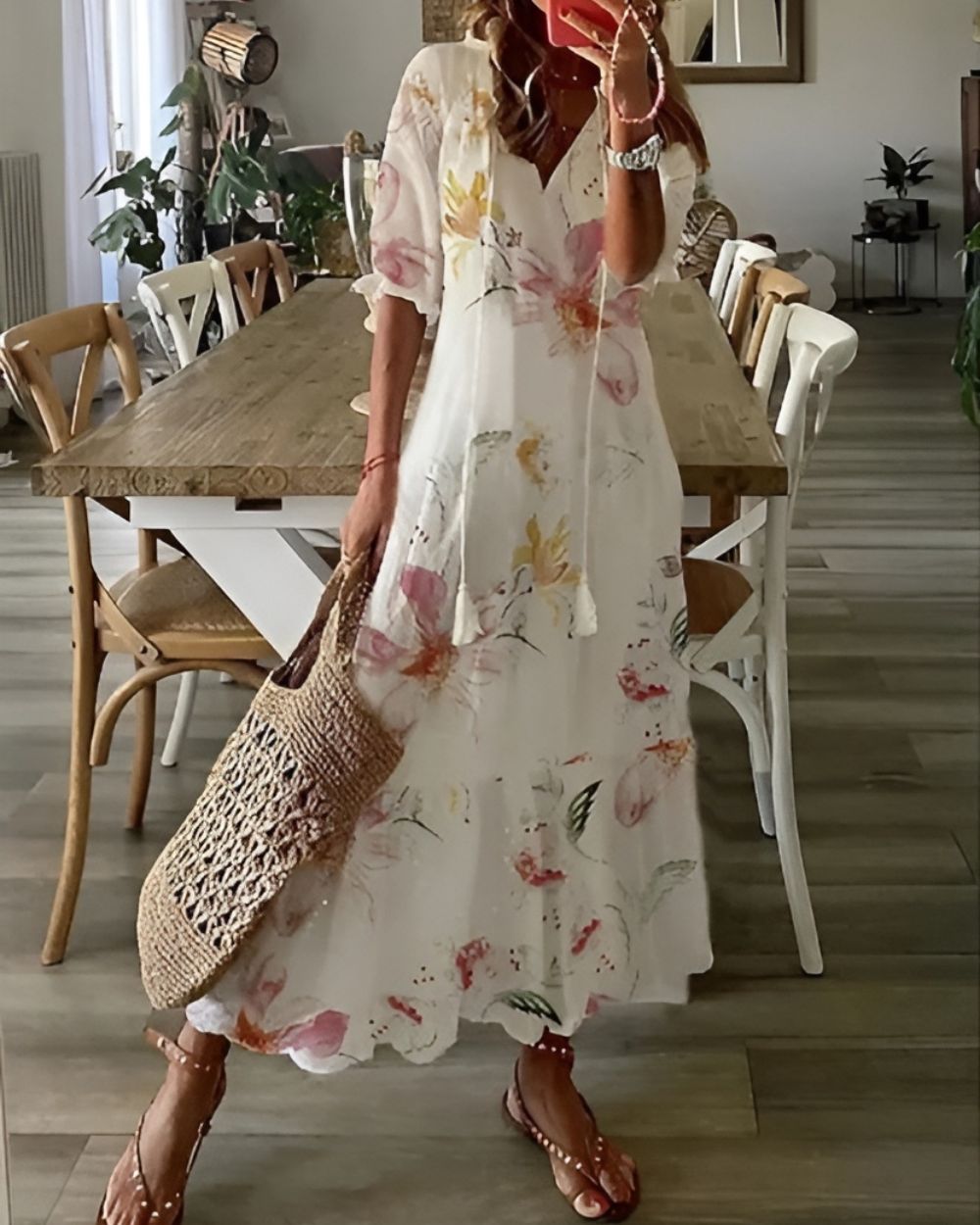 Talia | Vestido Feminino Boho Maxi com Franjas