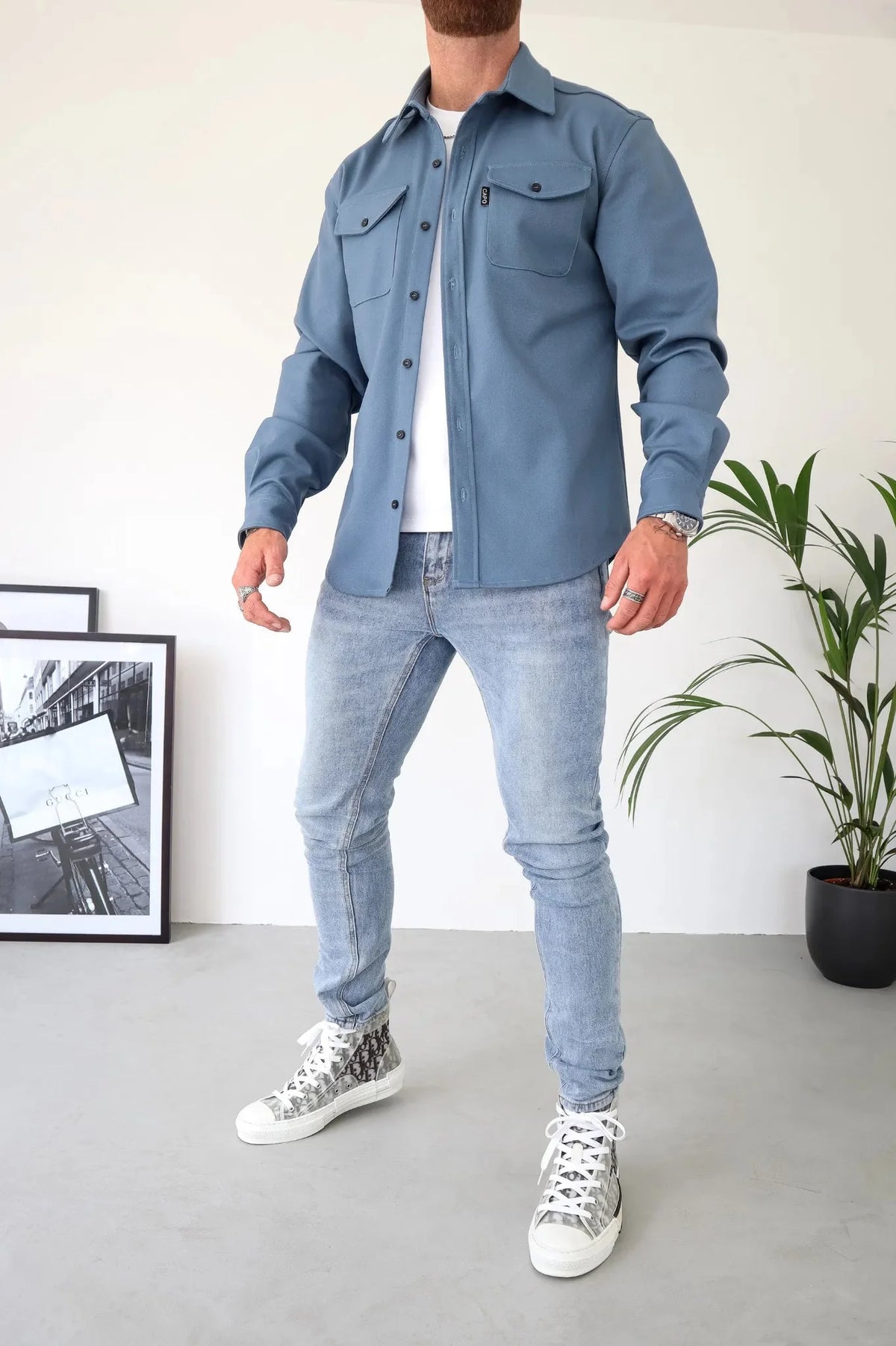 Wren | Camisa Jaqueta Masculina Manga Longa com Bolsos no Peito