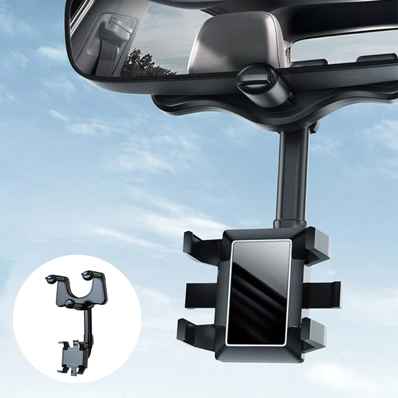 Lena | Suporte de Telemóvel para Espelho Retrovisor | Rotação 360° | Universal