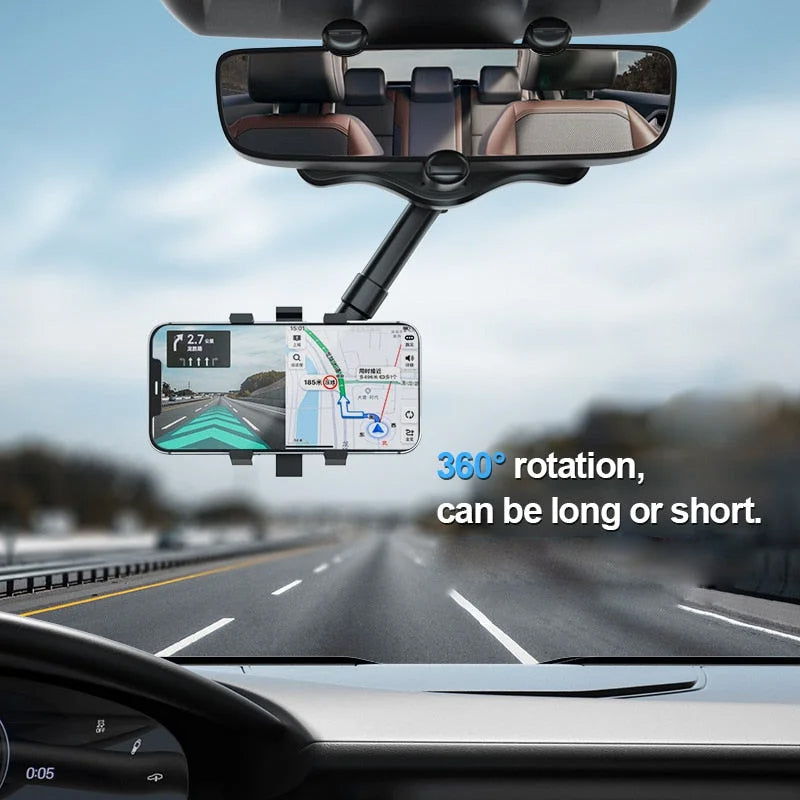 Lena | Suporte de Telemóvel para Espelho Retrovisor | Rotação 360° | Universal