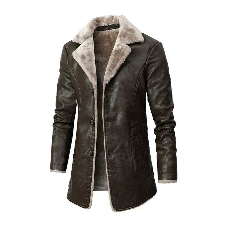 Esme | Casaco Trench Masculino com Gola de Pelos