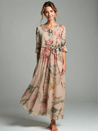 Vestido Envolvente Floral de Verão | Renda Vintage, Padrão Botânico
