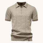 Romy | Homem Polo Malha Gola com Fecho Zip Regular Fit