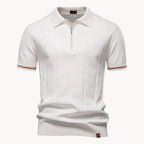 Romy | Homem Polo Malha Gola com Fecho Zip Regular Fit
