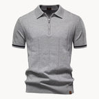 Romy | Homem Polo Malha Gola com Fecho Zip Regular Fit