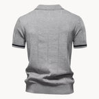 Romy | Homem Polo Malha Gola com Fecho Zip Regular Fit