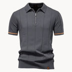 Romy | Homem Polo Malha Gola com Fecho Zip Regular Fit