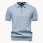 Romy | Homem Polo Malha Gola com Fecho Zip Regular Fit