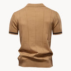 Romy | Homem Polo Malha Gola com Fecho Zip Regular Fit