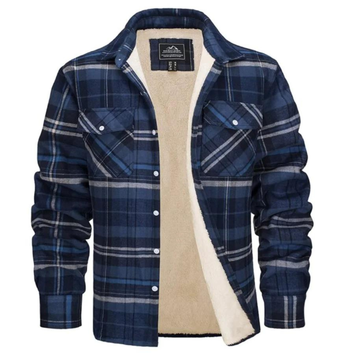 Valentina | Camisa Jaqueta Masculina Xadrez com Forro Sherpa