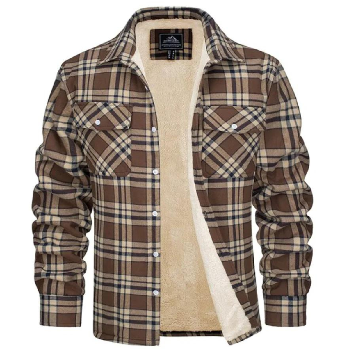 Valentina | Camisa Jaqueta Masculina Xadrez com Forro Sherpa