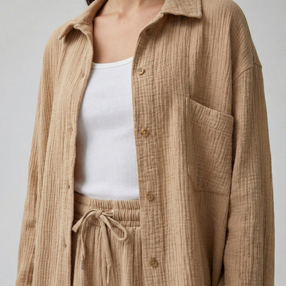 Conjunto Feminino Shorts | Blusa Oversized Alta Cintura | Relaxado