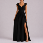 Leah | Vestido Longo Formal Renda nos Ombros