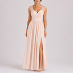 Leah | Vestido Longo Formal Renda nos Ombros