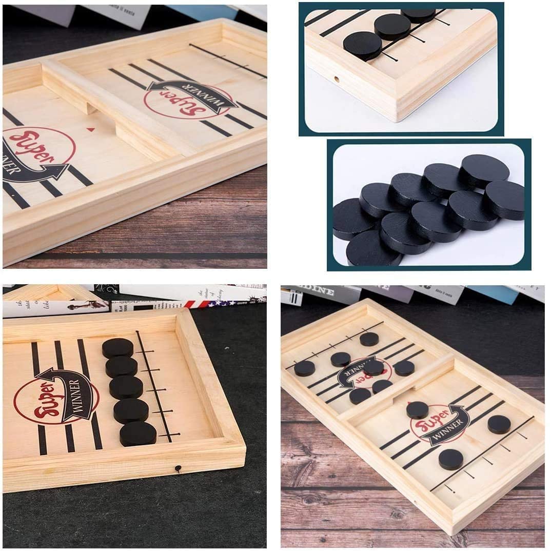 Soraya | Jogo 2 em 1 Futebol de Mesa & Shuffleboard | Madeira, Multifuncional | Para Todas as Idades