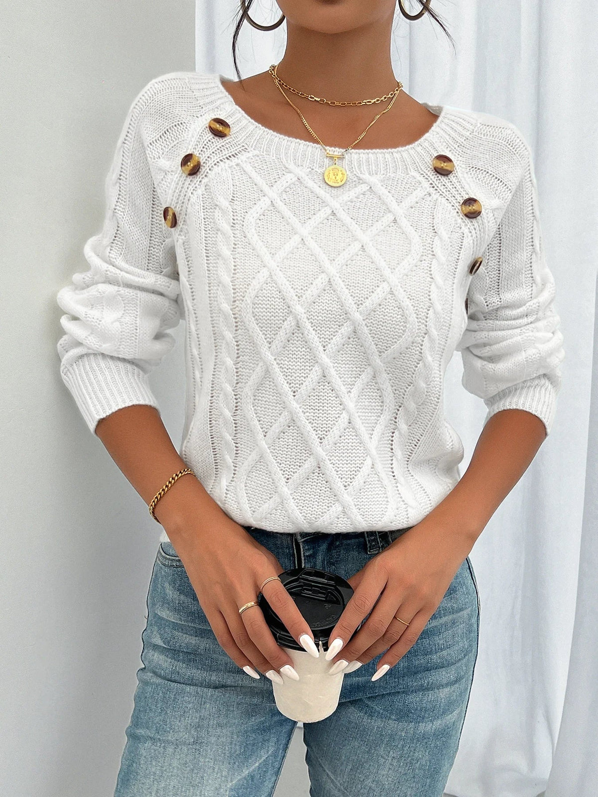 Reva | Camisola Feminina Algodão Torcido com Botões