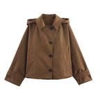Casaco Tricotado | Comprido, Estilo Trench, Curto