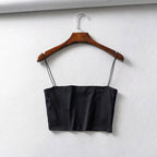 Blusa Curta Feminina | Regata Sem Mangas Elástica de Algodão