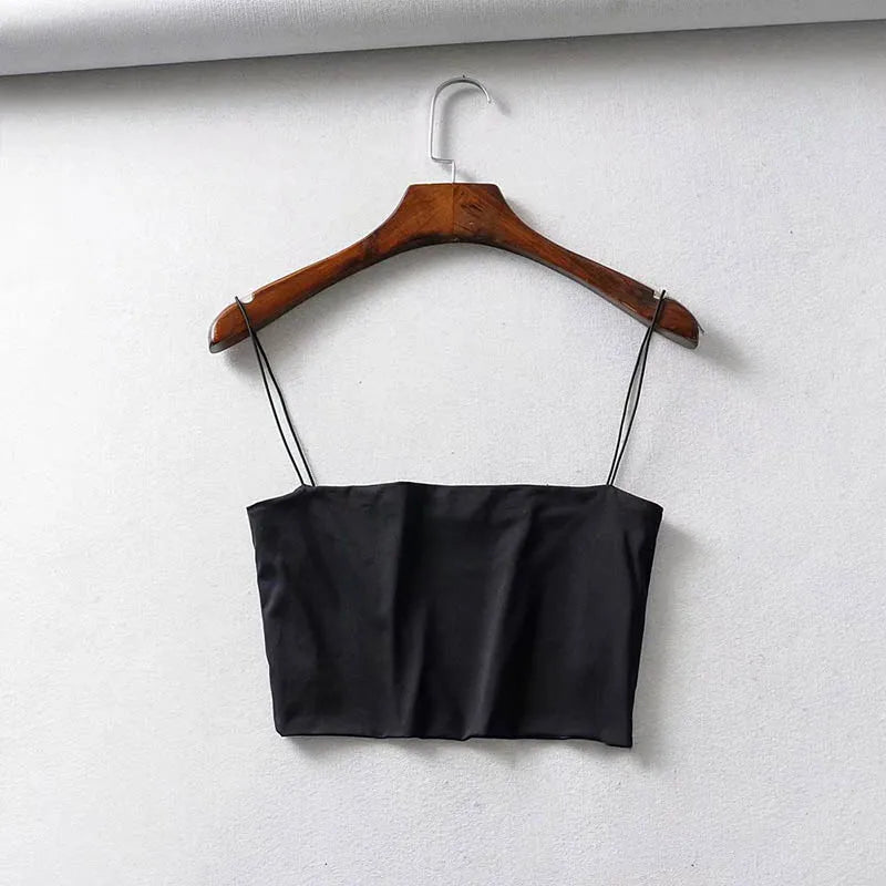 Blusa Curta Feminina | Regata Sem Mangas Elástica de Algodão