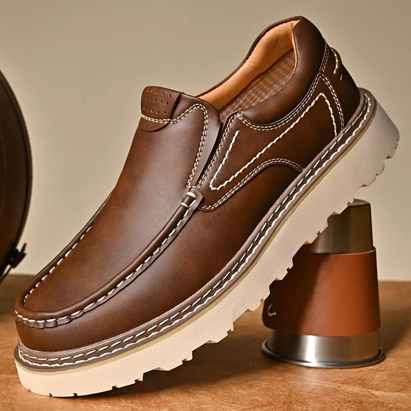Mocassins de Couro Masculinos | Conforto Ortopédico, Antiderrapante | Iris