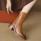 Botins de Salto Alto com Fecho de Correr