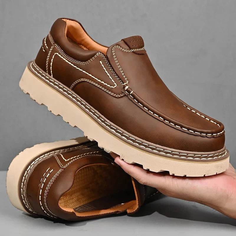 Mocassins de Couro Masculinos | Conforto Ortopédico, Antiderrapante | Iris