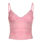 Top Curto Y2K | Decote V, Renda, Ajustado