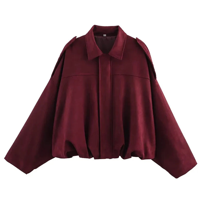Casaco Bomber Mulher | Gola Virada, Mangas Compridas | Vintage