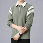 Polo Manga Longa com Zíper Color Block