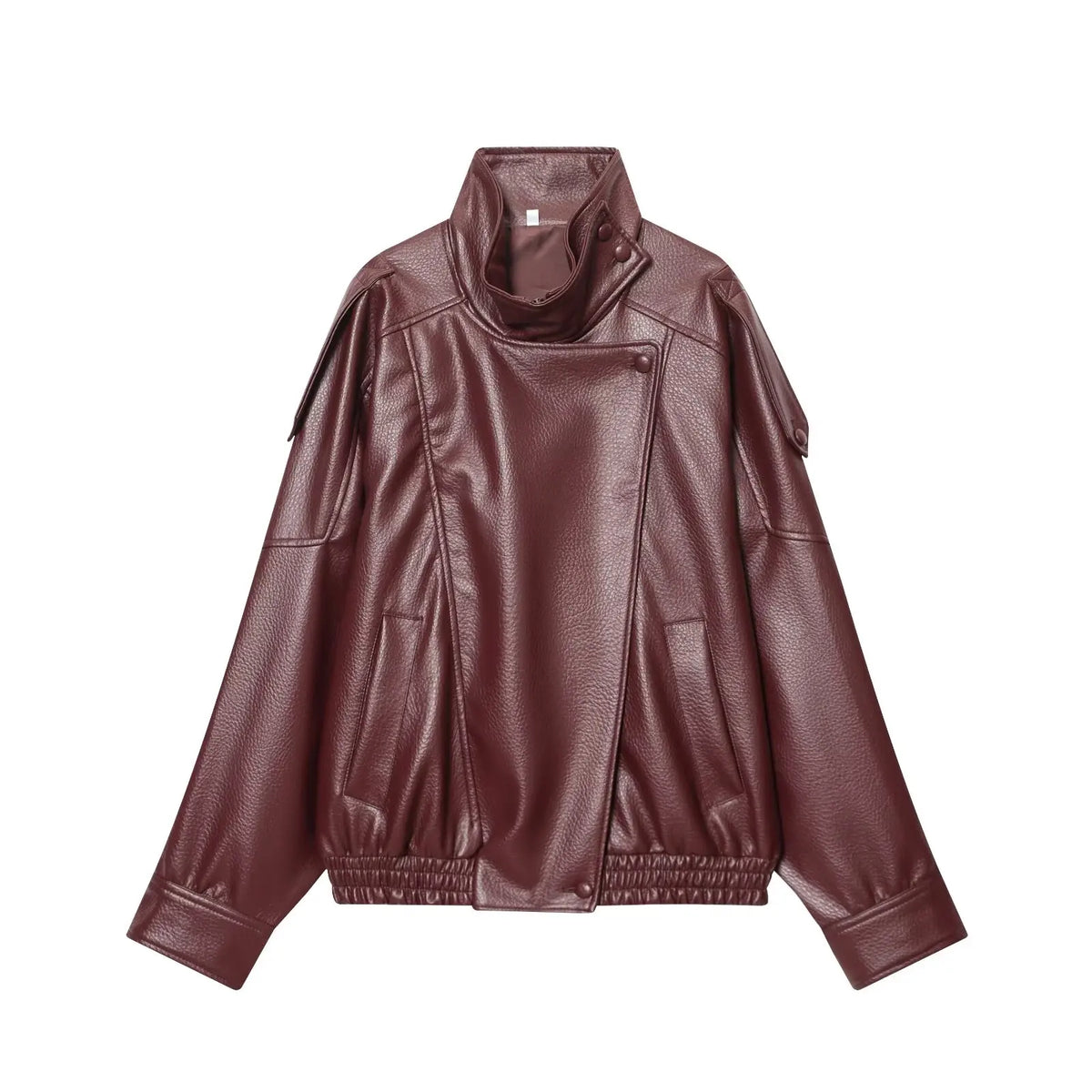 Jaqueta Feminina | Couro Sintético Preto, Oversized Streetwear