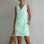 Ottoline | Vestido Mini Feminino Decote Drapeado