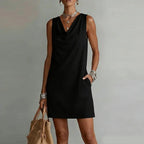 Ottoline | Vestido Mini Feminino Decote Drapeado