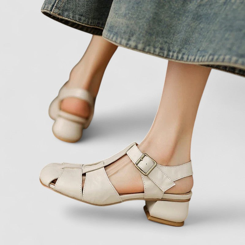 Anouk | Sapatos Mary Jane Femininos Salto Bloco Bico Quadrado Ortopédico