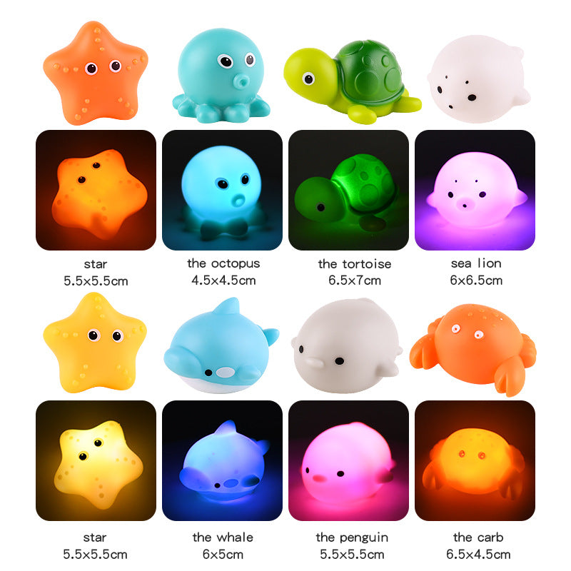 Brinquedos de Banho Luminosos | Animais para Bebé | Set com Rede Della