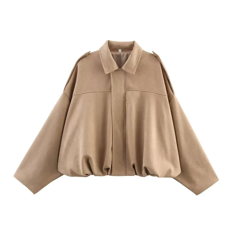 Casaco Bomber Mulher | Gola Virada, Mangas Compridas | Vintage