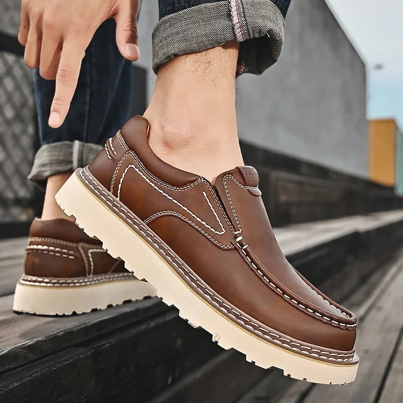 Mocassins de Couro Masculinos | Conforto Ortopédico, Antiderrapante | Iris