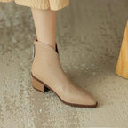 Vianne | Botas Femininas Couro Vegano Bico Fino Tornozelo