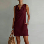 Ottoline | Vestido Mini Feminino Decote Drapeado