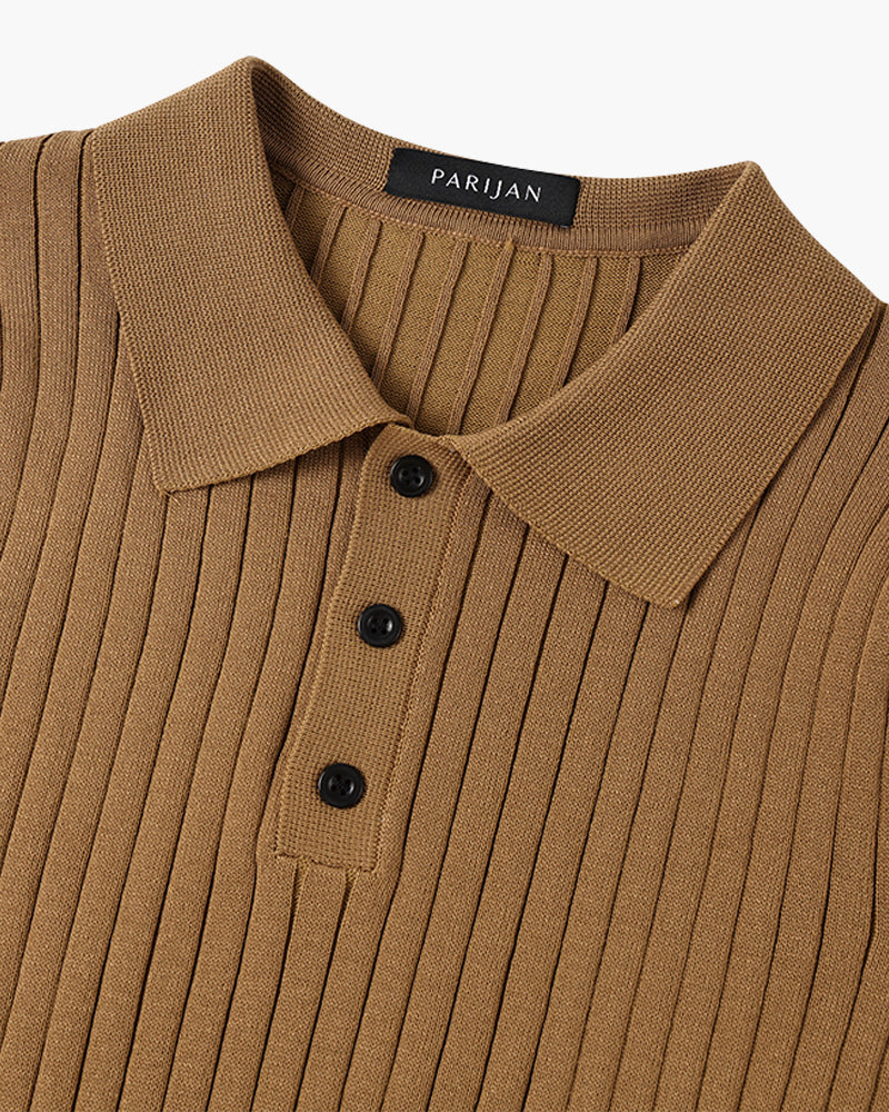 Homem Polo Tricot Algodão Canelado